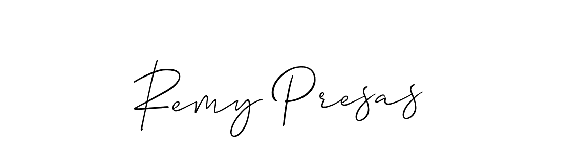 Also You can easily find your signature by using the search form. We will create Remy Presas name handwritten signature images for you free of cost using Allison_Script sign style. Remy Presas signature style 2 images and pictures png