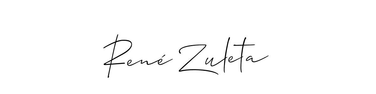 It looks lik you need a new signature style for name René Zuleta. Design unique handwritten (Allison_Script) signature with our free signature maker in just a few clicks. René Zuleta signature style 2 images and pictures png