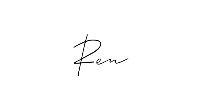 You should practise on your own different ways (Allison_Script) to write your name (Ren ♡) in signature. don't let someone else do it for you. Ren ♡ signature style 2 images and pictures png