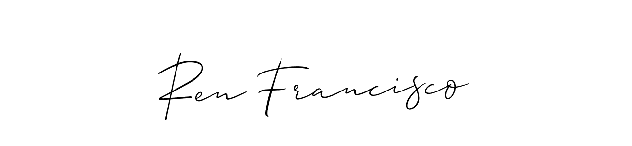 How to Draw Ren Francisco signature style? Allison_Script is a latest design signature styles for name Ren Francisco. Ren Francisco signature style 2 images and pictures png