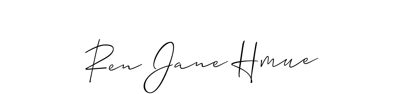 How to make Ren Jane Hmue name signature. Use Allison_Script style for creating short signs online. This is the latest handwritten sign. Ren Jane Hmue signature style 2 images and pictures png