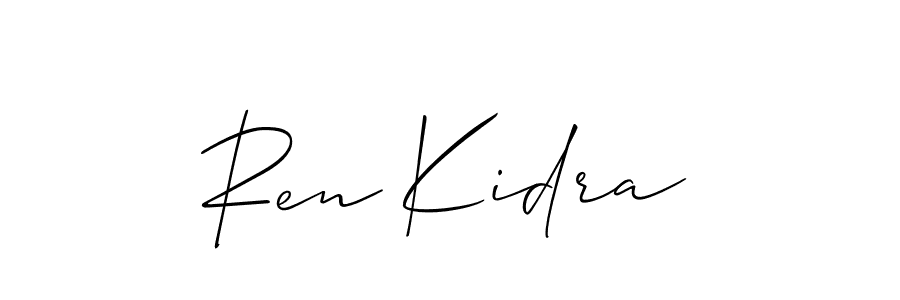 if you are searching for the best signature style for your name Ren Kidra. so please give up your signature search. here we have designed multiple signature styles  using Allison_Script. Ren Kidra signature style 2 images and pictures png