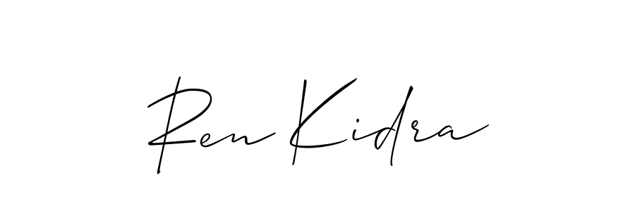 if you are searching for the best signature style for your name Ren Kidra. so please give up your signature search. here we have designed multiple signature styles  using Allison_Script. Ren Kidra signature style 2 images and pictures png