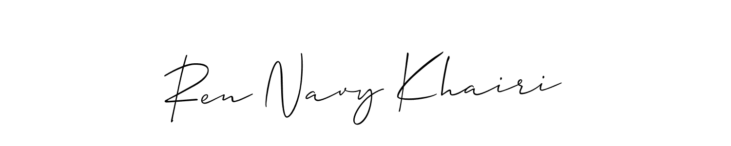 if you are searching for the best signature style for your name Ren Navy Khairi. so please give up your signature search. here we have designed multiple signature styles  using Allison_Script. Ren Navy Khairi signature style 2 images and pictures png