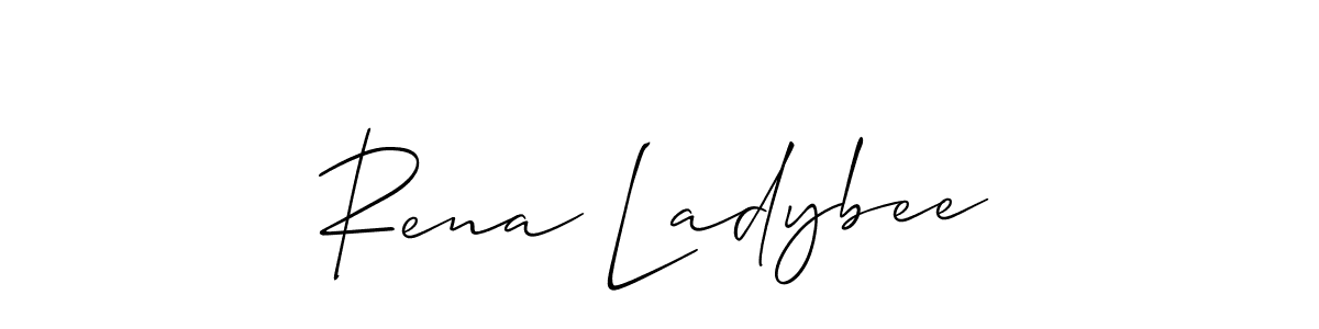 It looks lik you need a new signature style for name Rena Ladybee. Design unique handwritten (Allison_Script) signature with our free signature maker in just a few clicks. Rena Ladybee signature style 2 images and pictures png