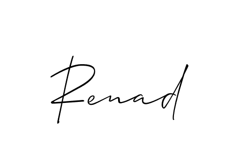 Make a beautiful signature design for name Renad. With this signature (Allison_Script) style, you can create a handwritten signature for free. Renad signature style 2 images and pictures png