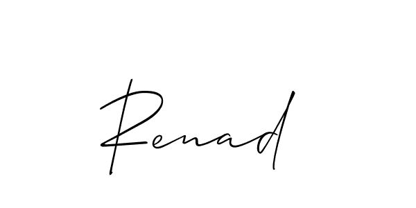 if you are searching for the best signature style for your name Renad . so please give up your signature search. here we have designed multiple signature styles  using Allison_Script. Renad  signature style 2 images and pictures png