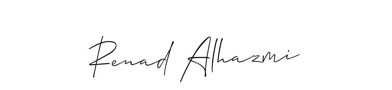 Create a beautiful signature design for name Renad Alhazmi. With this signature (Allison_Script) fonts, you can make a handwritten signature for free. Renad Alhazmi signature style 2 images and pictures png