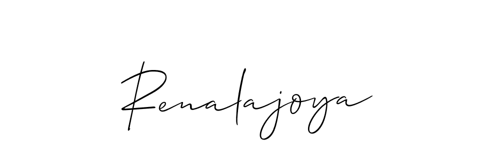 Allison_Script is a professional signature style that is perfect for those who want to add a touch of class to their signature. It is also a great choice for those who want to make their signature more unique. Get Renalajoya name to fancy signature for free. Renalajoya signature style 2 images and pictures png