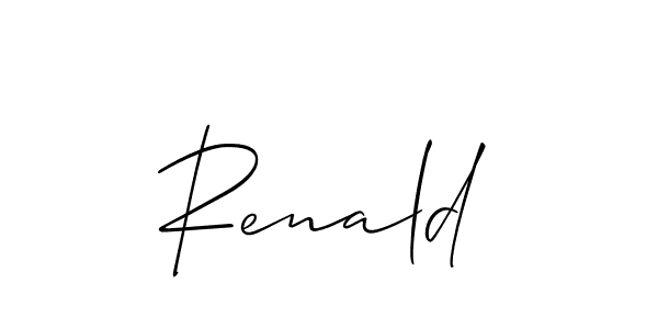 It looks lik you need a new signature style for name Renald. Design unique handwritten (Allison_Script) signature with our free signature maker in just a few clicks. Renald signature style 2 images and pictures png