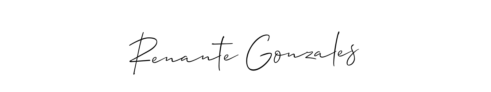 How to make Renante Gonzales name signature. Use Allison_Script style for creating short signs online. This is the latest handwritten sign. Renante Gonzales signature style 2 images and pictures png