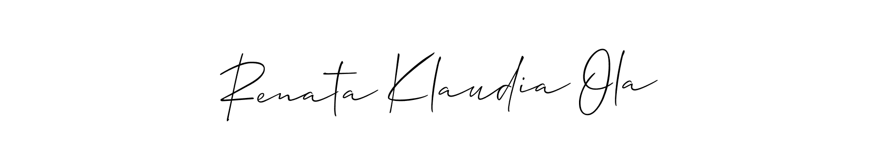 if you are searching for the best signature style for your name Renata Klaudia Ola. so please give up your signature search. here we have designed multiple signature styles  using Allison_Script. Renata Klaudia Ola signature style 2 images and pictures png