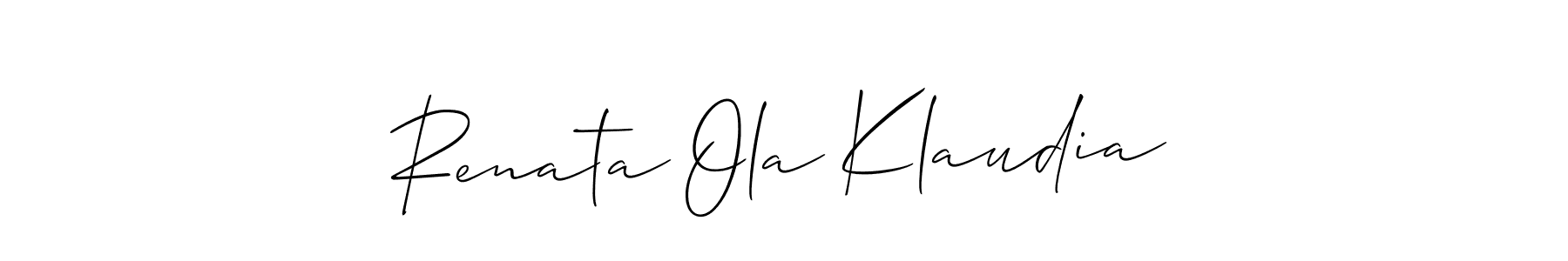 You should practise on your own different ways (Allison_Script) to write your name (Renata Ola Klaudia) in signature. don't let someone else do it for you. Renata Ola Klaudia signature style 2 images and pictures png