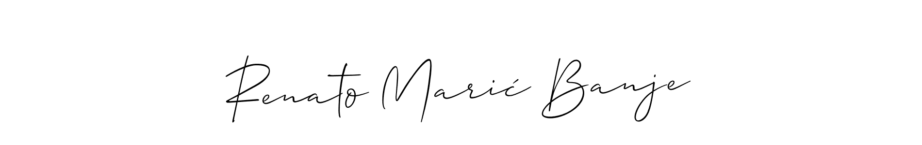 The best way (Allison_Script) to make a short signature is to pick only two or three words in your name. The name Renato Marić Banje include a total of six letters. For converting this name. Renato Marić Banje signature style 2 images and pictures png
