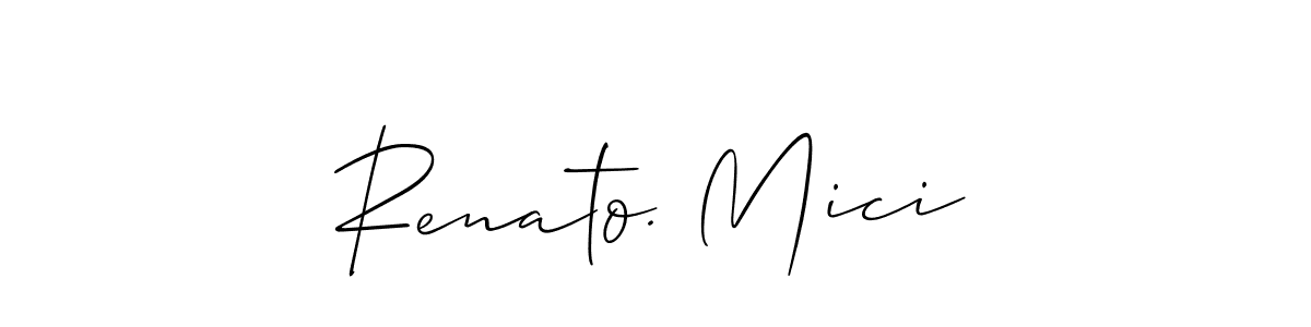 Similarly Allison_Script is the best handwritten signature design. Signature creator online .You can use it as an online autograph creator for name Renato. Mici. Renato. Mici signature style 2 images and pictures png