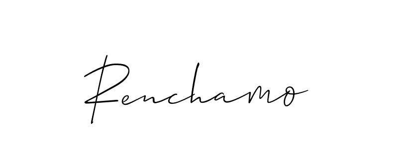 How to make Renchamo name signature. Use Allison_Script style for creating short signs online. This is the latest handwritten sign. Renchamo signature style 2 images and pictures png