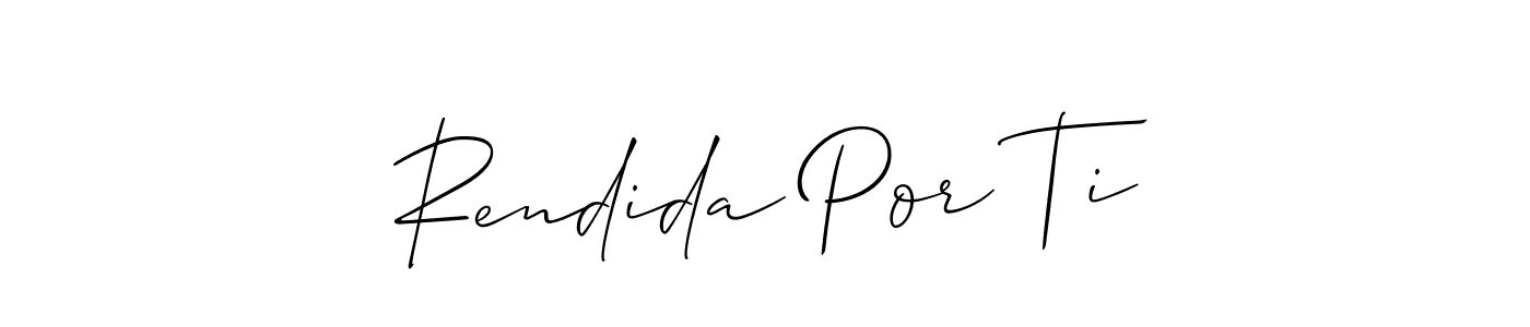 How to make Rendida Por Ti name signature. Use Allison_Script style for creating short signs online. This is the latest handwritten sign. Rendida Por Ti signature style 2 images and pictures png