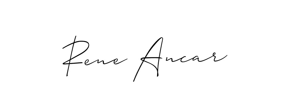 You should practise on your own different ways (Allison_Script) to write your name (Rene Ancar) in signature. don't let someone else do it for you. Rene Ancar signature style 2 images and pictures png