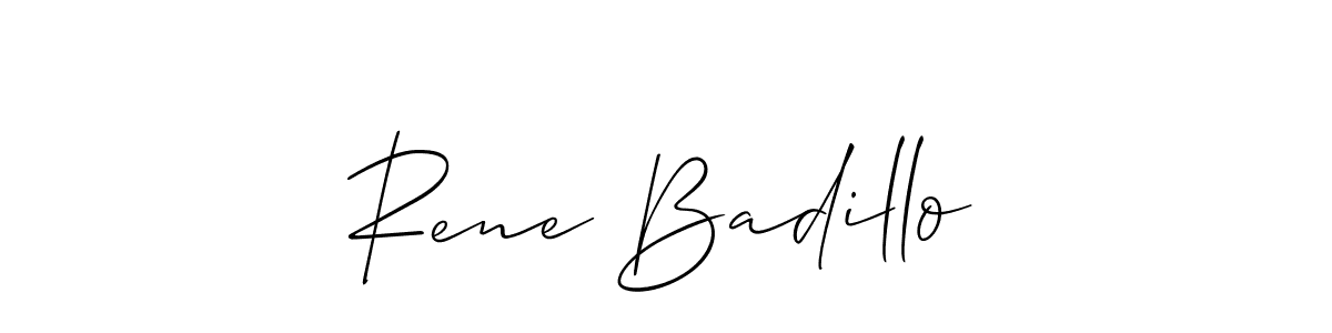 Create a beautiful signature design for name Rene Badillo. With this signature (Allison_Script) fonts, you can make a handwritten signature for free. Rene Badillo signature style 2 images and pictures png