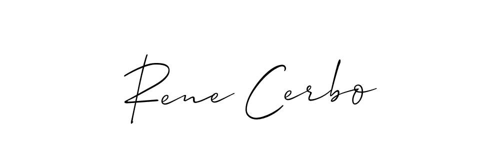 It looks lik you need a new signature style for name Rene Cerbo. Design unique handwritten (Allison_Script) signature with our free signature maker in just a few clicks. Rene Cerbo signature style 2 images and pictures png
