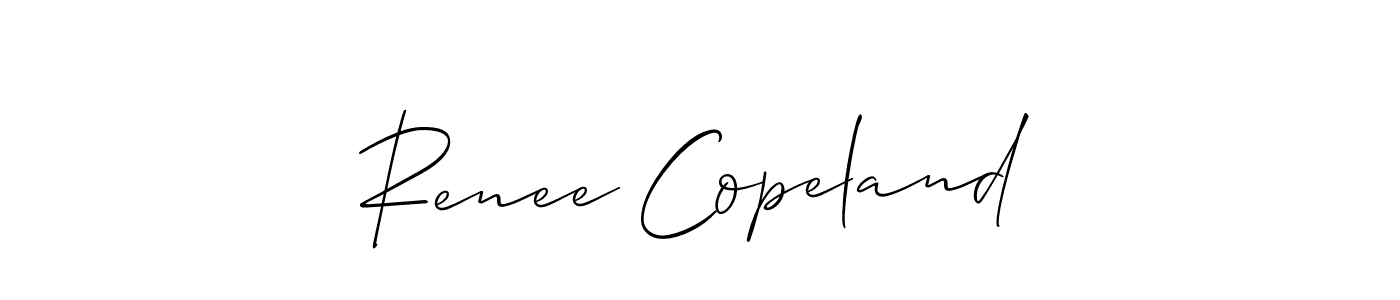 Make a short Renee Copeland signature style. Manage your documents anywhere anytime using Allison_Script. Create and add eSignatures, submit forms, share and send files easily. Renee Copeland signature style 2 images and pictures png