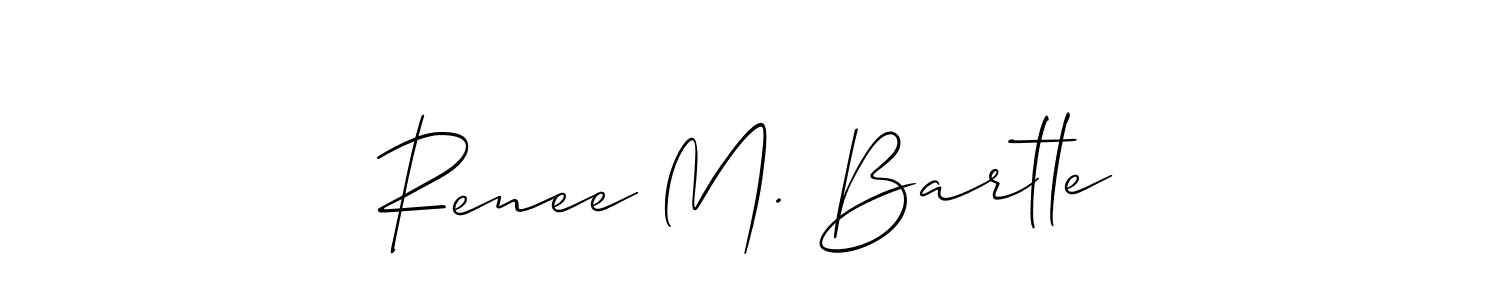 This is the best signature style for the Renee M. Bartle name. Also you like these signature font (Allison_Script). Mix name signature. Renee M. Bartle signature style 2 images and pictures png