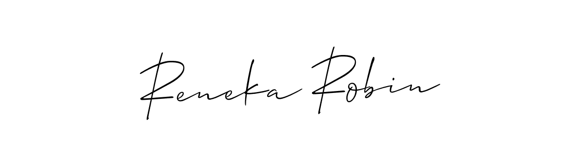 Create a beautiful signature design for name Reneka Robin. With this signature (Allison_Script) fonts, you can make a handwritten signature for free. Reneka Robin signature style 2 images and pictures png