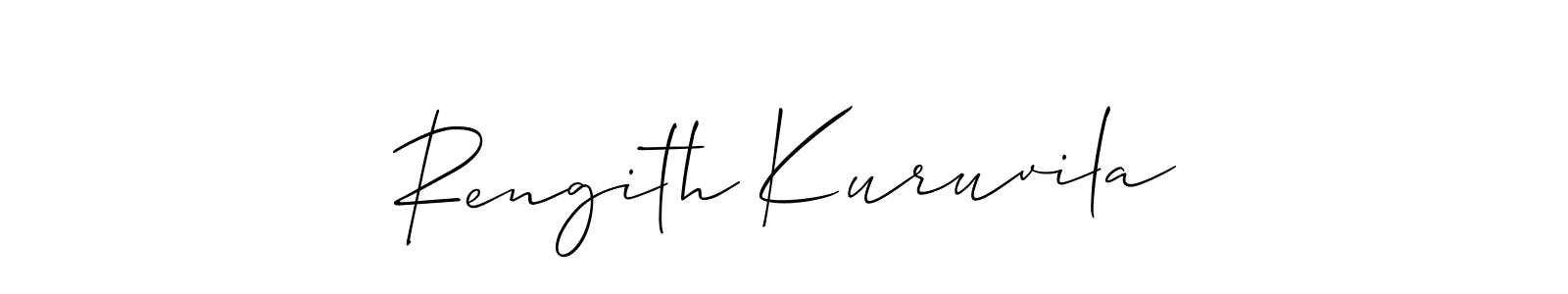 Make a beautiful signature design for name Rengith Kuruvila. With this signature (Allison_Script) style, you can create a handwritten signature for free. Rengith Kuruvila signature style 2 images and pictures png
