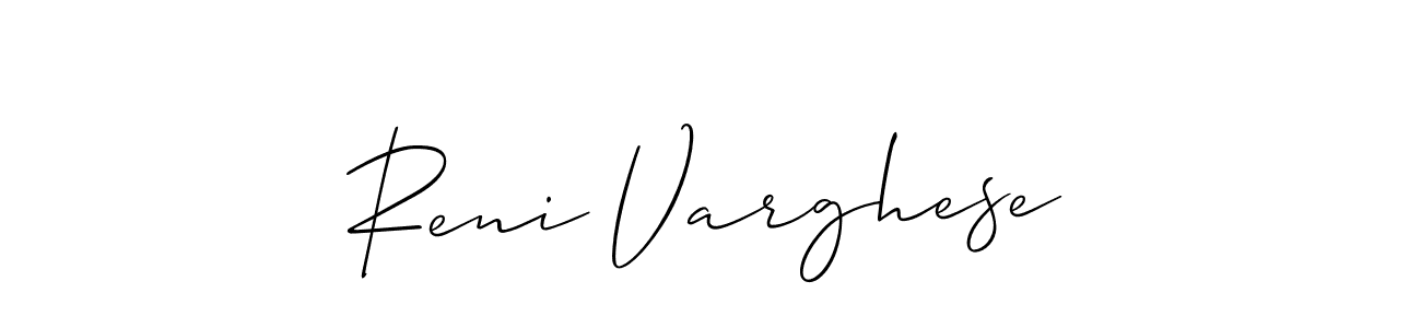 Reni Varghese stylish signature style. Best Handwritten Sign (Allison_Script) for my name. Handwritten Signature Collection Ideas for my name Reni Varghese. Reni Varghese signature style 2 images and pictures png