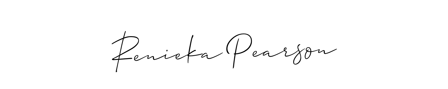 Renieka Pearson stylish signature style. Best Handwritten Sign (Allison_Script) for my name. Handwritten Signature Collection Ideas for my name Renieka Pearson. Renieka Pearson signature style 2 images and pictures png