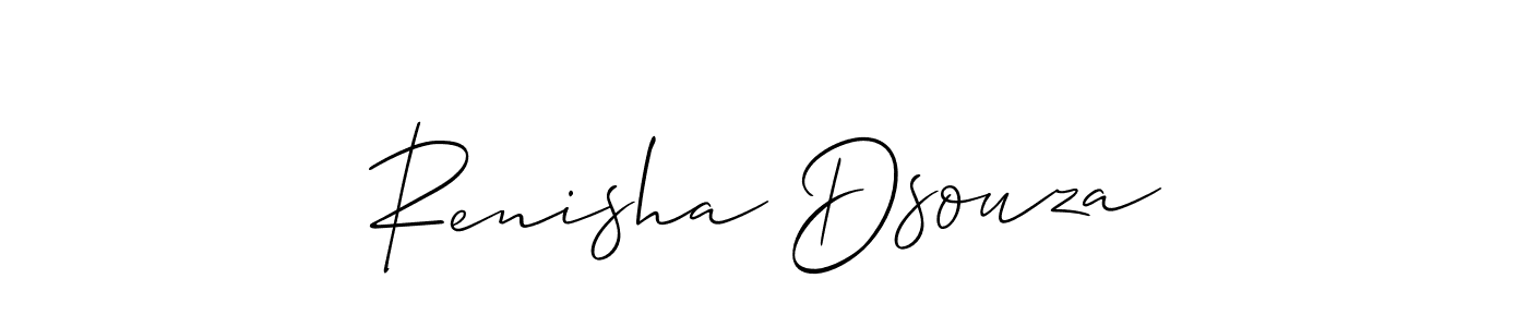 How to make Renisha Dsouza name signature. Use Allison_Script style for creating short signs online. This is the latest handwritten sign. Renisha Dsouza signature style 2 images and pictures png