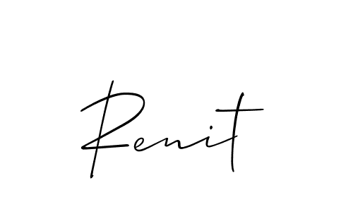 How to make Renit signature? Allison_Script is a professional autograph style. Create handwritten signature for Renit name. Renit signature style 2 images and pictures png