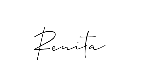 Renita stylish signature style. Best Handwritten Sign (Allison_Script) for my name. Handwritten Signature Collection Ideas for my name Renita. Renita signature style 2 images and pictures png