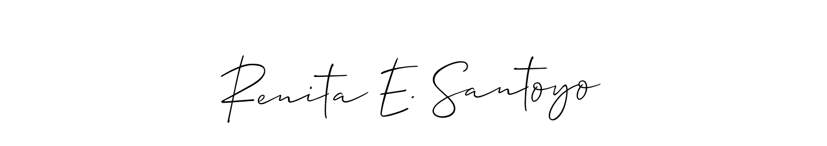 Similarly Allison_Script is the best handwritten signature design. Signature creator online .You can use it as an online autograph creator for name Renita E. Santoyo. Renita E. Santoyo signature style 2 images and pictures png