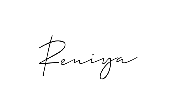 Make a beautiful signature design for name Reniya. With this signature (Allison_Script) style, you can create a handwritten signature for free. Reniya signature style 2 images and pictures png
