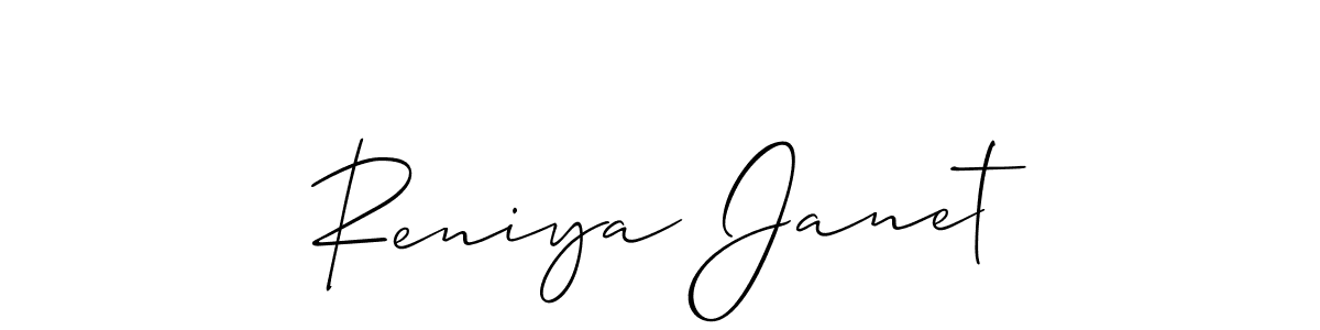 Also You can easily find your signature by using the search form. We will create Reniya Janet name handwritten signature images for you free of cost using Allison_Script sign style. Reniya Janet signature style 2 images and pictures png