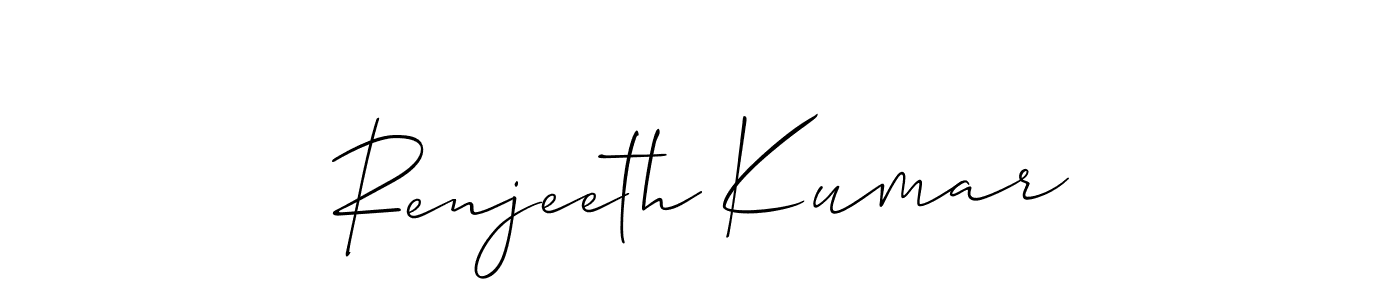 The best way (Allison_Script) to make a short signature is to pick only two or three words in your name. The name Renjeeth Kumar include a total of six letters. For converting this name. Renjeeth Kumar signature style 2 images and pictures png