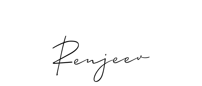 How to make Renjeev name signature. Use Allison_Script style for creating short signs online. This is the latest handwritten sign. Renjeev signature style 2 images and pictures png