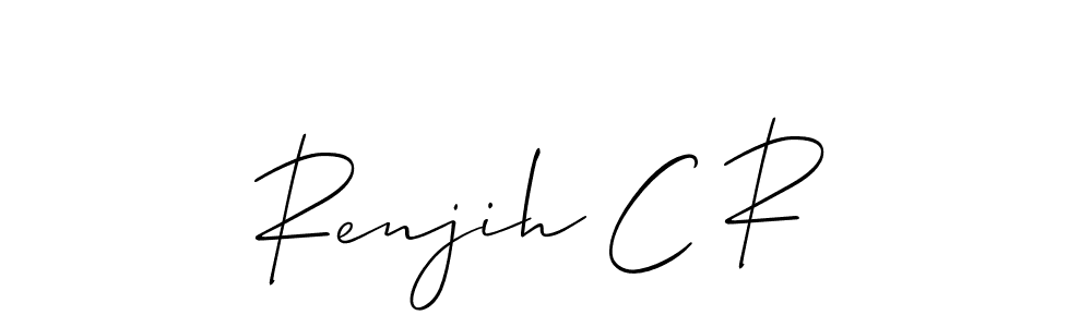 Also You can easily find your signature by using the search form. We will create Renjih C R name handwritten signature images for you free of cost using Allison_Script sign style. Renjih C R signature style 2 images and pictures png