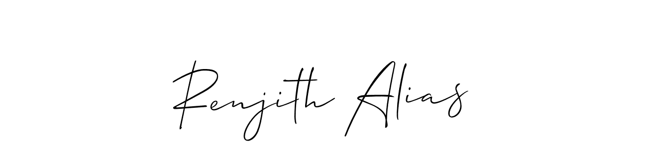 How to make Renjith Alias signature? Allison_Script is a professional autograph style. Create handwritten signature for Renjith Alias name. Renjith Alias signature style 2 images and pictures png