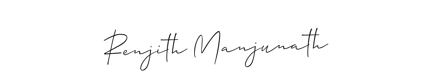 if you are searching for the best signature style for your name Renjith Manjunath. so please give up your signature search. here we have designed multiple signature styles  using Allison_Script. Renjith Manjunath signature style 2 images and pictures png