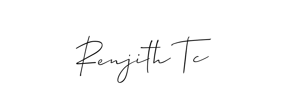Make a beautiful signature design for name Renjith Tc. With this signature (Allison_Script) style, you can create a handwritten signature for free. Renjith Tc signature style 2 images and pictures png