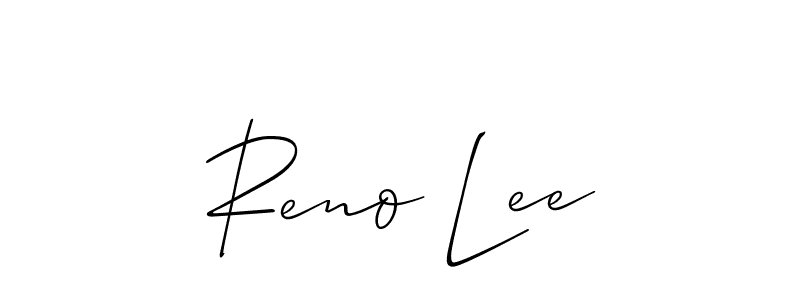 Similarly Allison_Script is the best handwritten signature design. Signature creator online .You can use it as an online autograph creator for name Reno Lee. Reno Lee signature style 2 images and pictures png