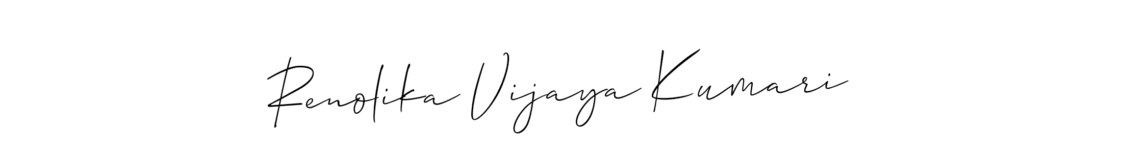 This is the best signature style for the Renolika Vijaya Kumari name. Also you like these signature font (Allison_Script). Mix name signature. Renolika Vijaya Kumari signature style 2 images and pictures png
