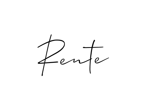Make a short Rente signature style. Manage your documents anywhere anytime using Allison_Script. Create and add eSignatures, submit forms, share and send files easily. Rente signature style 2 images and pictures png