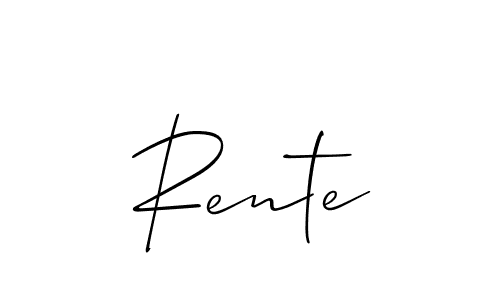 Make a short Rente signature style. Manage your documents anywhere anytime using Allison_Script. Create and add eSignatures, submit forms, share and send files easily. Rente signature style 2 images and pictures png