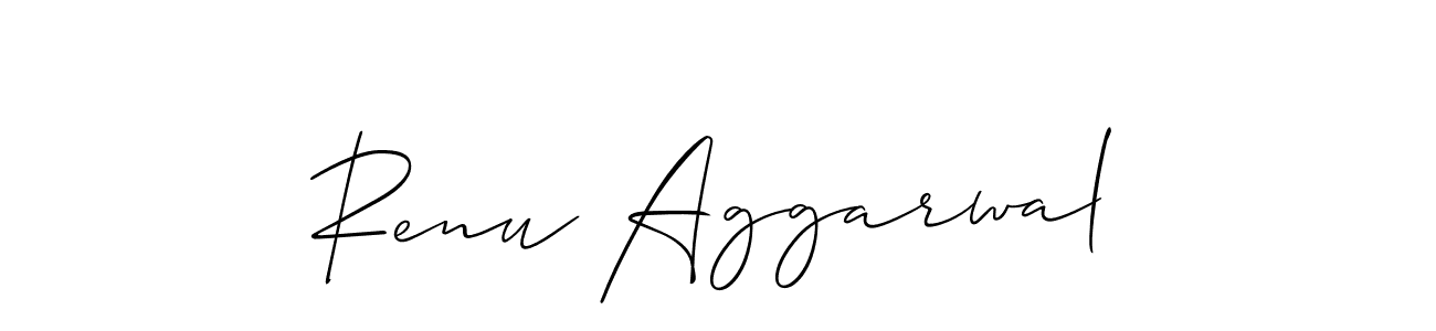 Create a beautiful signature design for name Renu Aggarwal. With this signature (Allison_Script) fonts, you can make a handwritten signature for free. Renu Aggarwal signature style 2 images and pictures png