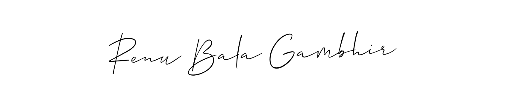 Design your own signature with our free online signature maker. With this signature software, you can create a handwritten (Allison_Script) signature for name Renu Bala Gambhir. Renu Bala Gambhir signature style 2 images and pictures png