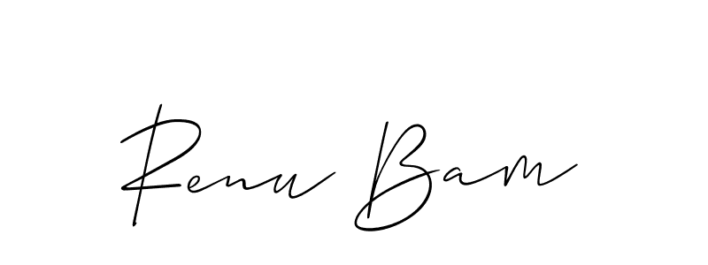 How to make Renu Bam signature? Allison_Script is a professional autograph style. Create handwritten signature for Renu Bam name. Renu Bam signature style 2 images and pictures png