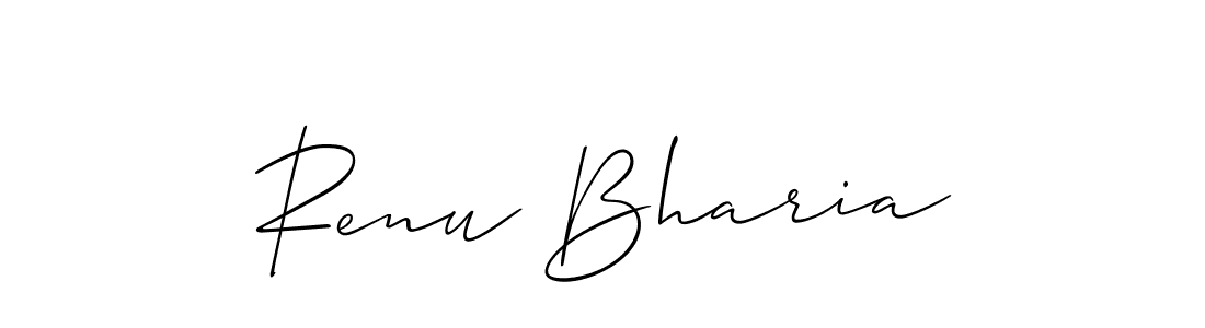 Use a signature maker to create a handwritten signature online. With this signature software, you can design (Allison_Script) your own signature for name Renu Bharia. Renu Bharia signature style 2 images and pictures png